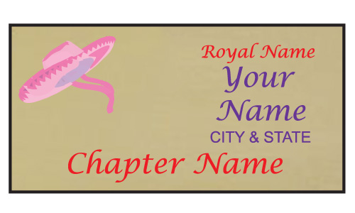 Gold Rectangle name Badge Artwork 26 Pink